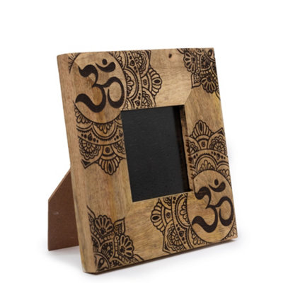 Serenityy Small Mango Wood Picture Frame 20X20X2 CmFor 10X10 Cm PhotosMandala DesignBlack from B&Q