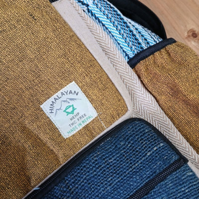 Serenityy Large Boxy Hemp Backpack Teal & TumericPure Hemp And Cotton506G. from B&Q