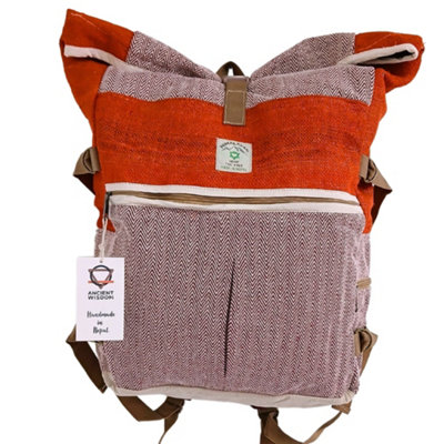 Serenityy Hemp Trekking Rolling BackpackSunset OrangeLightweight Hemp And Cotton Travel Pack. from B&Q