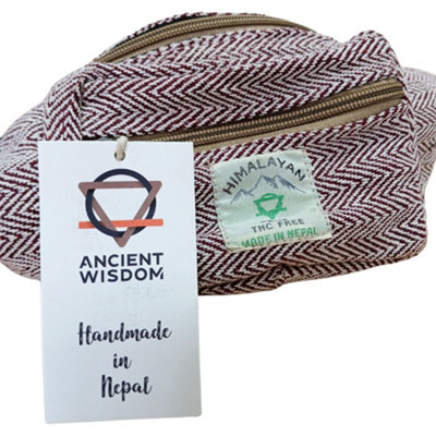 B&Q -  Cotton Hemp Style Belt Bag Or Fanny PackWine.