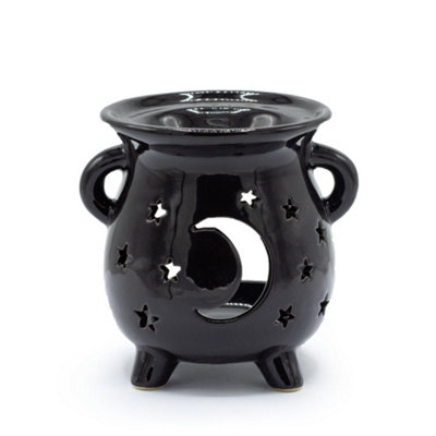 Serenityy Unisex Black Cauldron Oil Burner - Moon & Stars - Image 4