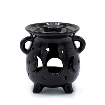 Serenityy Moon Phase Cauldron Oil BurnerBlack CeramicGloss240G from B&Q
