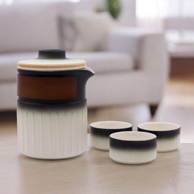 Serenityy Travel Ceramic Teapot SetThree Friends350Ml Teapot With Infuser And 3X 50Ml Cups. from B&Q
