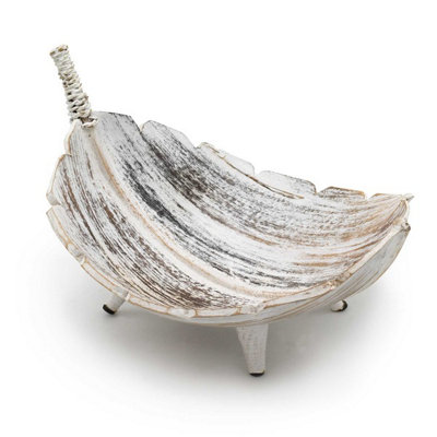 Serenityy Coconut Leaf Large Fruit BowlWhitewash from B&Q