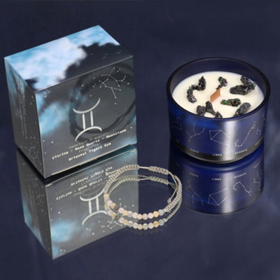 Zodiac Crystal Candle with Gemstone Bracelet - Gemini - Image 5