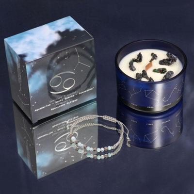 B&Q -  Zodiac Crystal Candle With Gemstone BraceletMoonstone Eclipse Fragrance320G - Image 5
