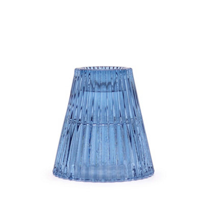 Serenityy Flip Dinner Candle And Tealight Holder In Royal BlueGlassBrushed Gloss FinishPack Of 1 from B&Q
