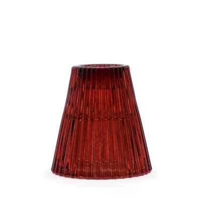 Serenityy Flip Dinner Candle And Tealight HolderVampire RedBrushed Glass114G from B&Q