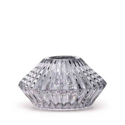 Serenityy Flower Flip Dinner Candle And Tealight Holder Midnight GreyGlassBrushed Gloss Finish from B&Q