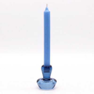 Serenityy Mushroom Flip Dinner Candle And Tealight HolderRoyal BlueGlassBrushed Gloss Finish from B&Q