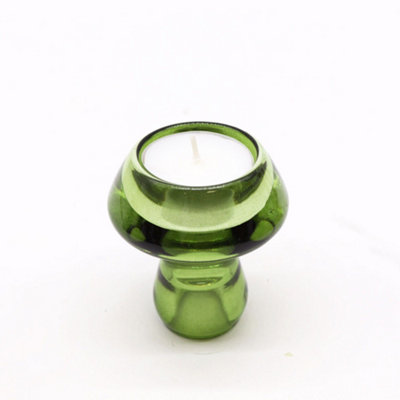 Serenityy Mushroom Flip Dinner Candle And Tealight HolderGarden JadeGlassBrushed Gloss Finish195G from B&Q