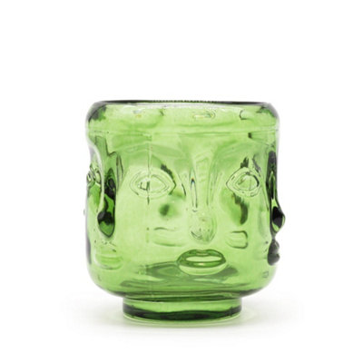 Serenityy Buddha Faces Candle Jar Garden JadeGlass Candle Holder For Indoor And Outdoor Décor from B&Q