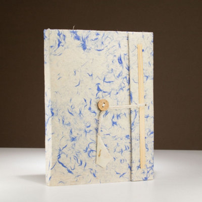 Serenityy Lokta Mixed Blue Cotton NotebookLarge45 LeavesIncludes BookmarkHandcrafted from B&Q