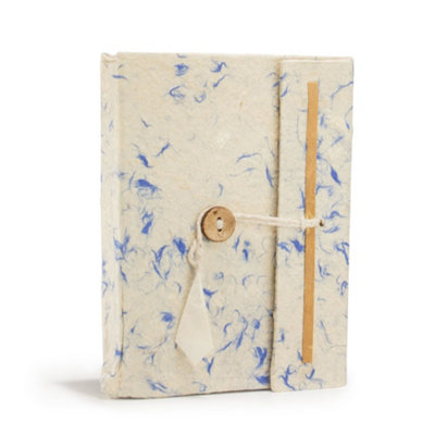 Serenityy Lokta Mixed Blue Cotton Notebook Medium 15 X 12 Cm 45 Leaves. from B&Q