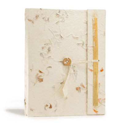 Serenityy Lokta Mixed Flowers NotebookLarge A5 21X15Cm45 Leaves (90 Pages)Includes Bookmark And Fabric Tie from B&Q