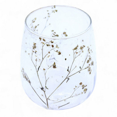 Serenityy Natural Floral Recycled Glass Candle Holder MargaritaHandmade 12X11CmMulticolour from B&Q