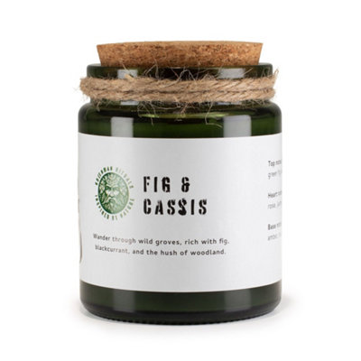 Serenityy Fig & Cassis Soy Wax Candle 150GWooden WickRustic Glass JarLuxury Home Fragrance from B&Q