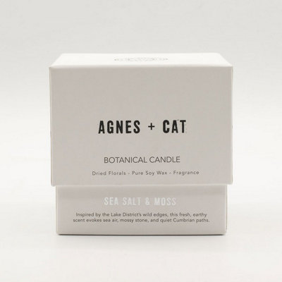Serenityy Agnes + Cat Botanical Soy Wax CandleSeasalt & Moss from B&Q