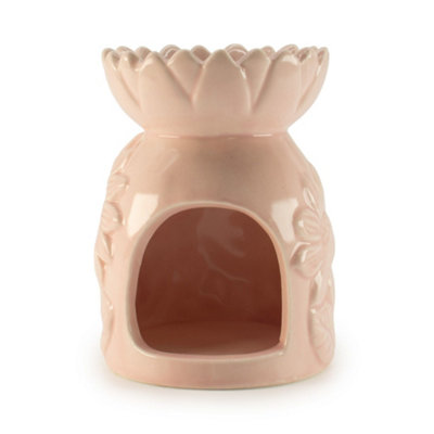 Serenityy Ceramic Sunflower Oil Burner In Pastel PinkFlower Dish With Tealight BaseGloss Ceramic from B&Q
