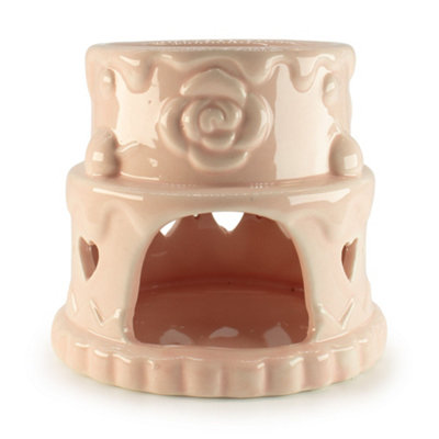 Serenityy Ceramic Pink Oil BurnerGlossy Pastel PinkTop Dish For Oils Or Wax Melts from B&Q