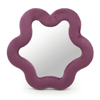 B&Q -  Soft Squiggly Star Mirror MauveVelvet Frame33 X 31 X 2.3 Cm