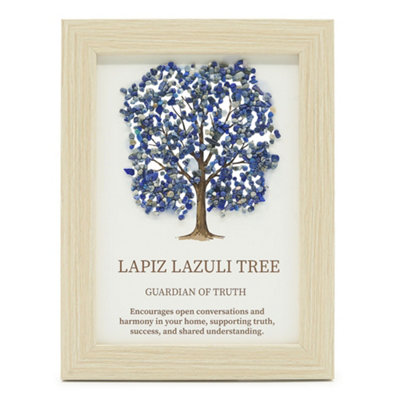 Serenityy Gemstone Picture Tree Of Life With Genuine Lapis Lazuli ChipsSmall Framed Artwork 20 X 14.7 X 1 Cm from B&Q