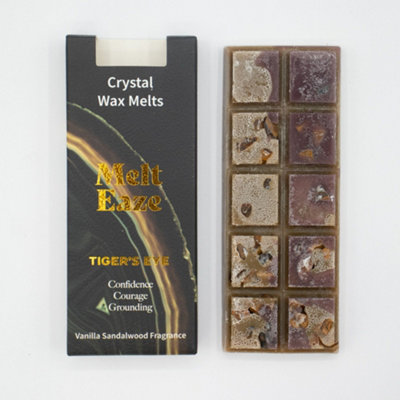 Serenityy Melt Eaze Wax Melts 50GTigereye Strength Vanilla SandalwoodReal Tiger's Eye Chips from B&Q