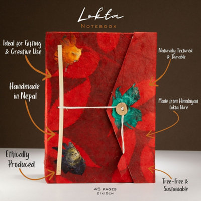 Serenityy Lokta Bold Floral Notebook45 LeavesHandcrafted from B&Q