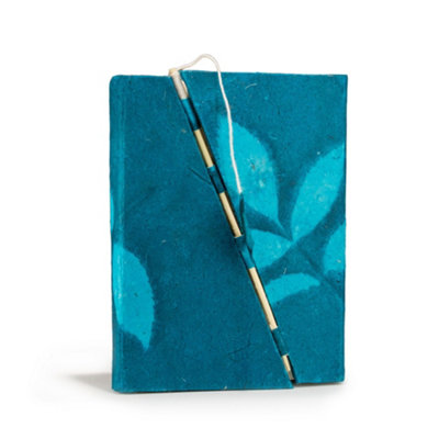 Serenityy Lokta Floral Bamboo Notebook45 LeavesMidnight BlueHandcrafted from B&Q