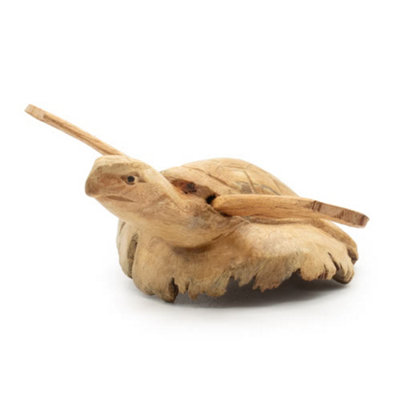  - Handcrafted Parasite Wood Sea Turtle Ocean Inspired Sculpture