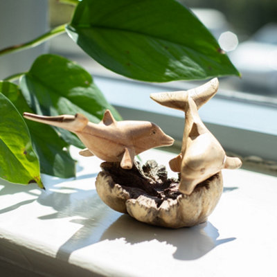Serenityy Handmade Wood CarvingNectar-Drinking Hummingbird On Parasite Wood Base from B&Q