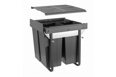 GTV Pull Out Kitchen Waste/recycle Soft Close Bin For 600mm CabinetFront Fixing Cabinets (34L + 2X17L) Jc609M-3 from B&Q