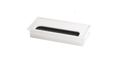 REJS Metal Desk Cable Grommet80X160 mmWhiteRectangular from B&Q