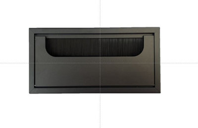 REJS Metal Desk Cable Grommet80X160 mmBlackRectangular from B&Q