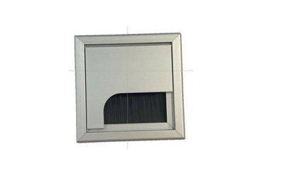REJS Metal Desk Cable Grommet80X80 mmAluminiumSquare from B&Q