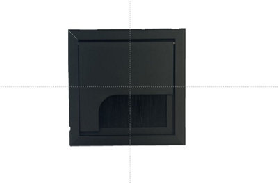 REJS Metal Desk Cable Grommet80X80 mmBlackSquare from B&Q