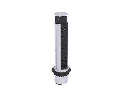 REJS Elektrima Tubus Pop Up SocketVerticalLead Pull Up Socket WorktopDeskop Without UsbSilver