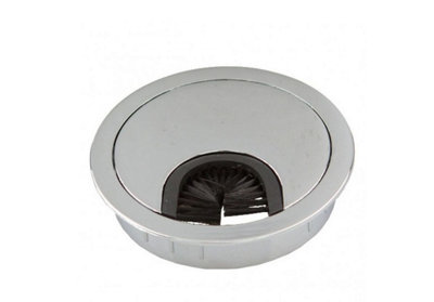 REJS Metal Desk Cable Grommet80 mmChrome from B&Q