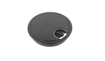 REJS Metal Desk Cable Grommet80 mmBlack from B&Q