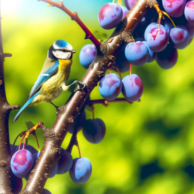 Lincolnshire Pond Plants Blue Tit Plum (Prunus Domestica) Tree7Ltr Bareroot from B&Q