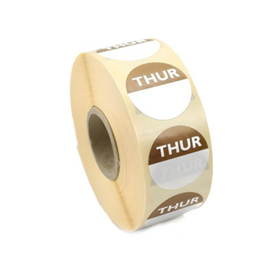 We Can Source It Thursday Food Labels Brown 1000 Writable Stickers With Dispenser For Kitchen Food Prep from B&Q