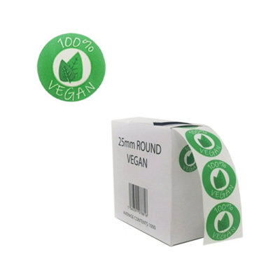 We Can Source It Ltd Vegan Food Labels 1000 RollFood & Freezer Safe Writable Round Sticker For KitchensRestaurantsCatering from B&Q