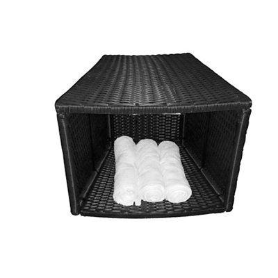 Canadian Spa Company Black Rattan Side Table Round Spa Surround (D) 52Cm X (H) 45Cm from B&Q