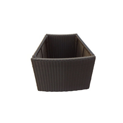 Canadian Spa Company Black Rattan Planter Round Spa Surround (D) 52Cm X (H) 45Cm-38395