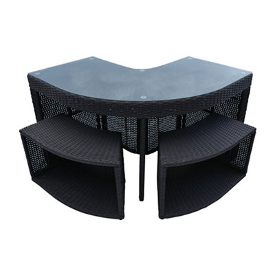 Canadian Spa Company Brown Rattan Corner Bar Square Spa Surround (D) 57Cm X (H) 73Cm-38397