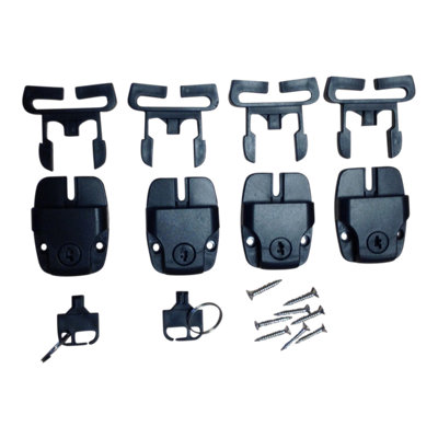 B&Q -  4-Piece Spa Hot Tub Cover Latch And Lock KitIncluding Key And ScrewsStrap Buckle Sliding LocksHot Tub Cover Repair Kit