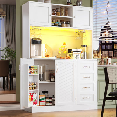 Matteo Modern White Sideboard With Led4 Doors & 2 DrawersDiy Home Storage Cabinet 188Cm High from B&Q