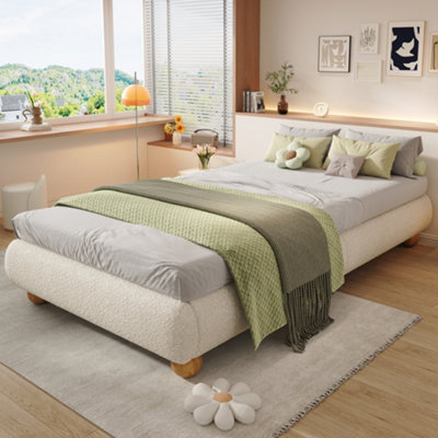 Matteo Beige Velvet Upholstered Single Bed Frame 90X190CmSturdyModern Design With Easy Assembly from B&Q