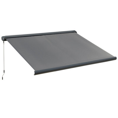 Matteo Grey Electric Full Cassette Ret Retractable Awning With Remote Control3.5M Wide X 3M Projection from B&Q