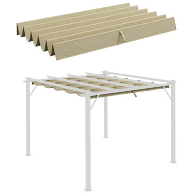 Matteo Ret Retractable Beige Pergola Shade CoverReplacement Canopy Fabric For 3X3M Gazebos from B&Q